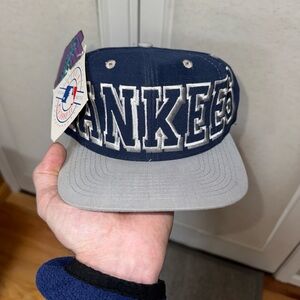 Vintage New York Yankees Snapback Hat Clutch Player Drew Pearson 90s Cap NWT